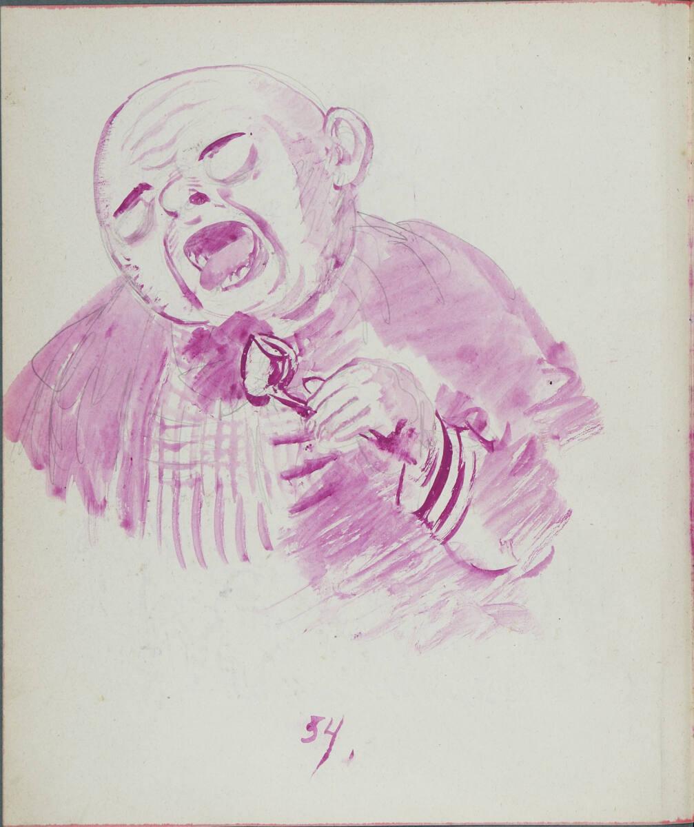 Oskar Laske, Selbstporträt des Künstlers mit Pfeife, Inv. Nr.: 35007/3/54