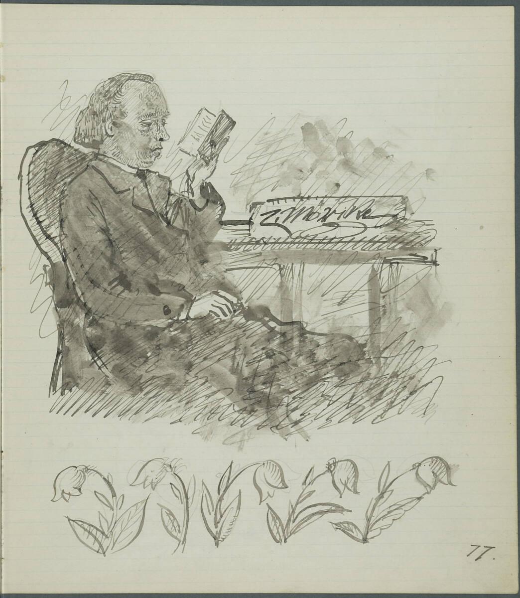 Oskar Laske, Bildnis eines Lesenden, Inv. Nr.: 35007/4/77