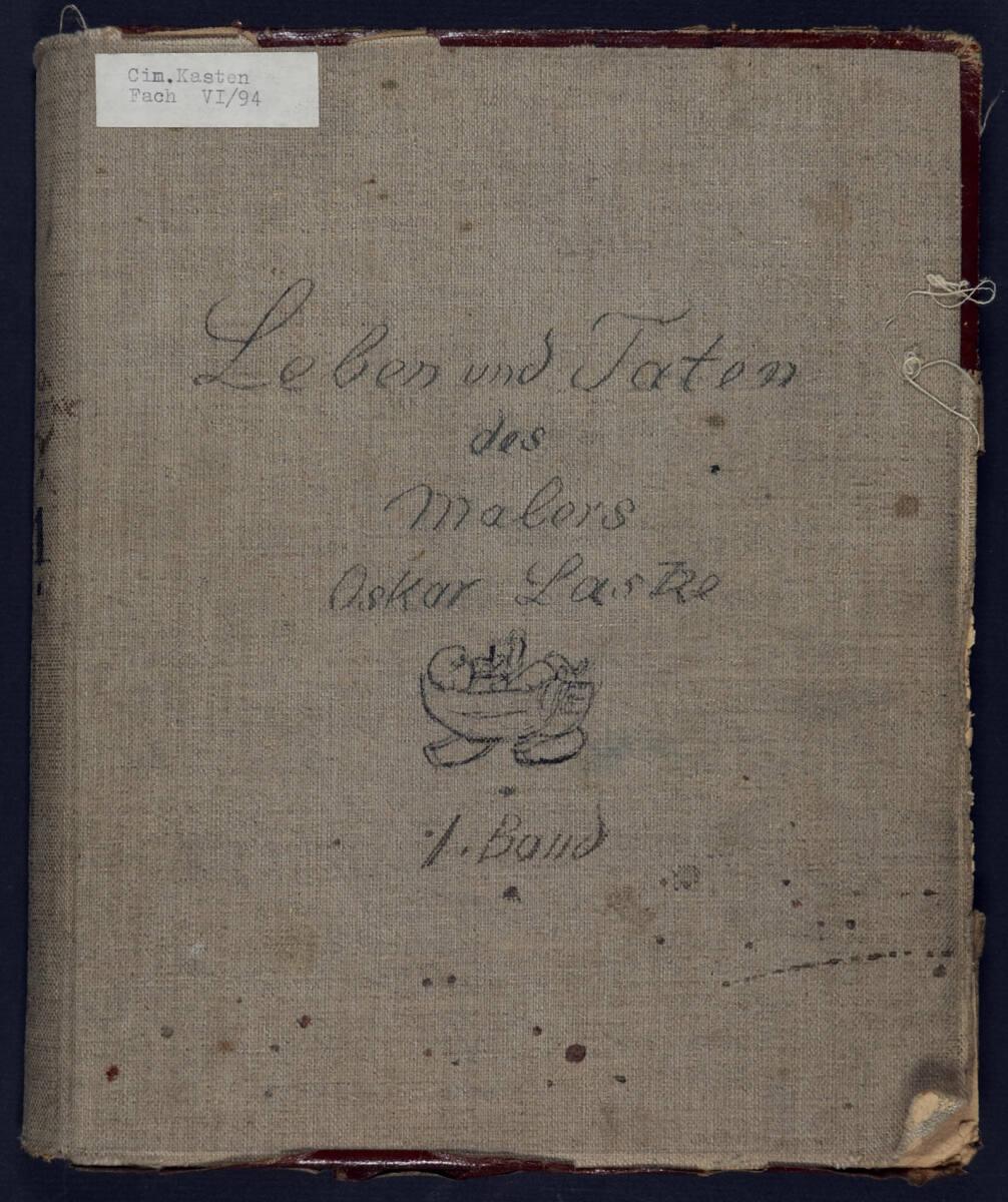 Oskar Laske, Leben und Taten des Malers Oskar Laske, 1. Band, Inv. Nr.: 35007/1/Deckel