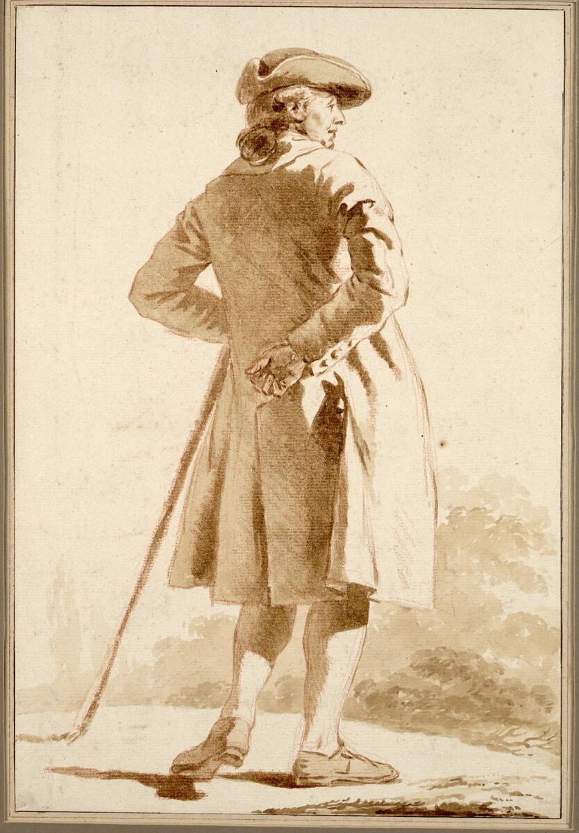 Étienne Aubry, Mann mit Stock in Rückenansicht, Inv. Nr.: 12769