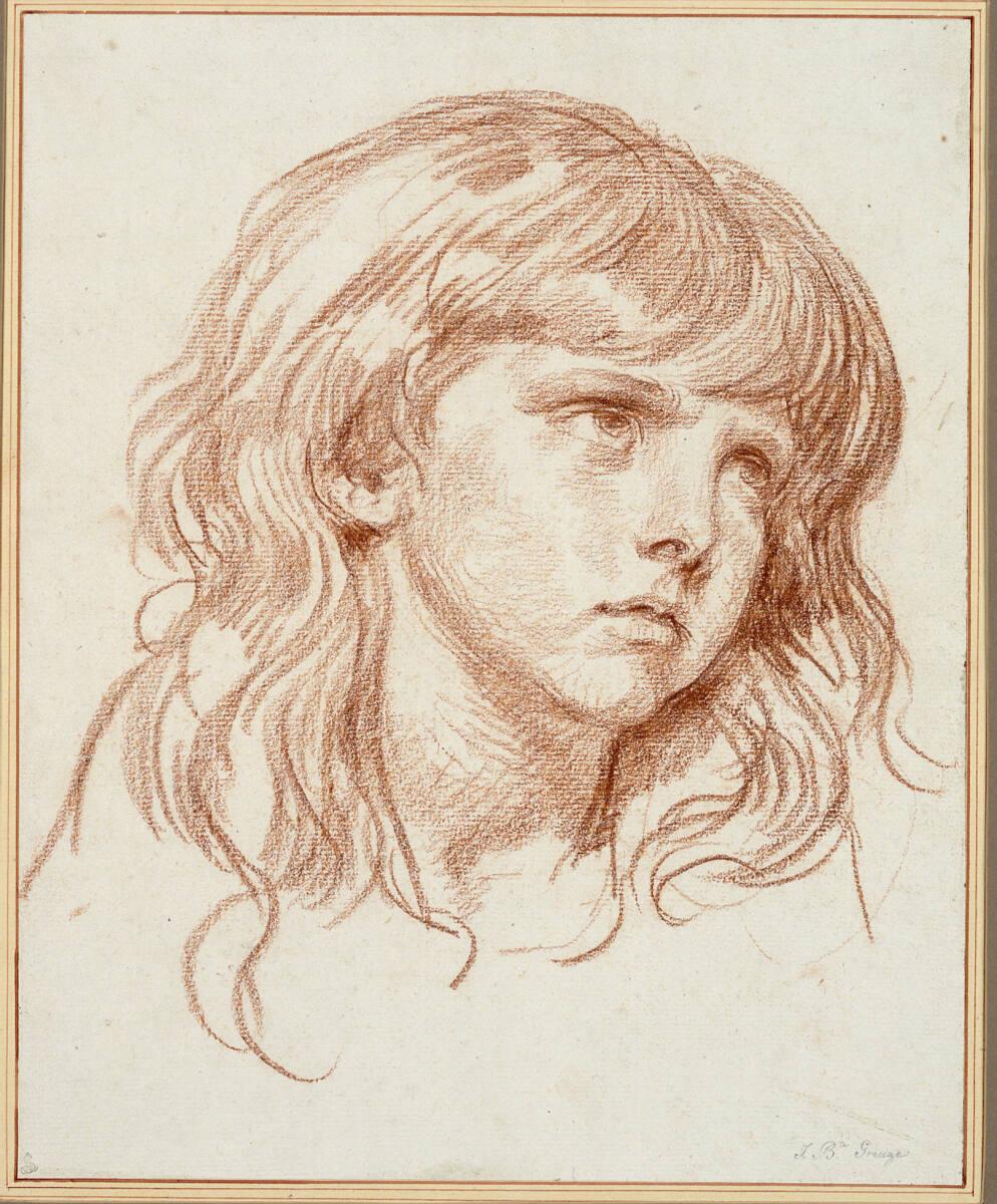 Jean-Baptiste Greuze, Kopf eines Knaben mit langem Haar, Inv. Nr.: 12775