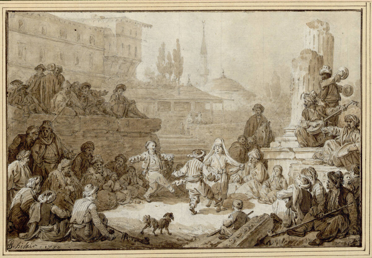Orientalische Szene mit Tanzenden, Jean-Baptiste Hilaire, 1780