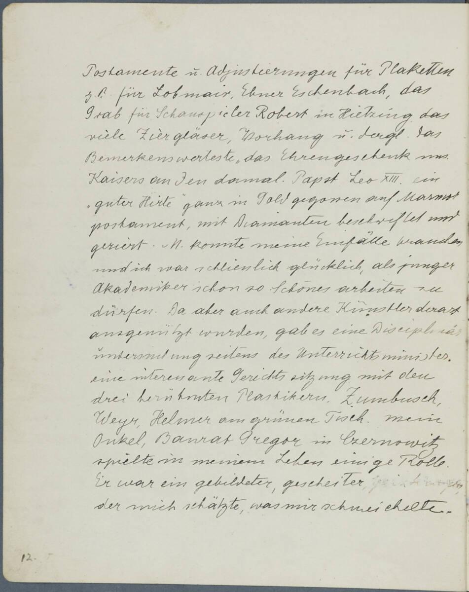 Oskar Laske, "Postamente und Adjustierungen für Plaketten..." (reine Textseite), Inv. Nr.: 3500…