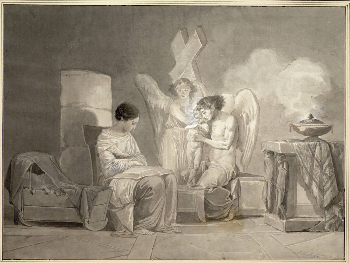 Hl. Maria und der Jesusknabe mit zwei Engeln, Jean-Baptiste Mallet, 1796