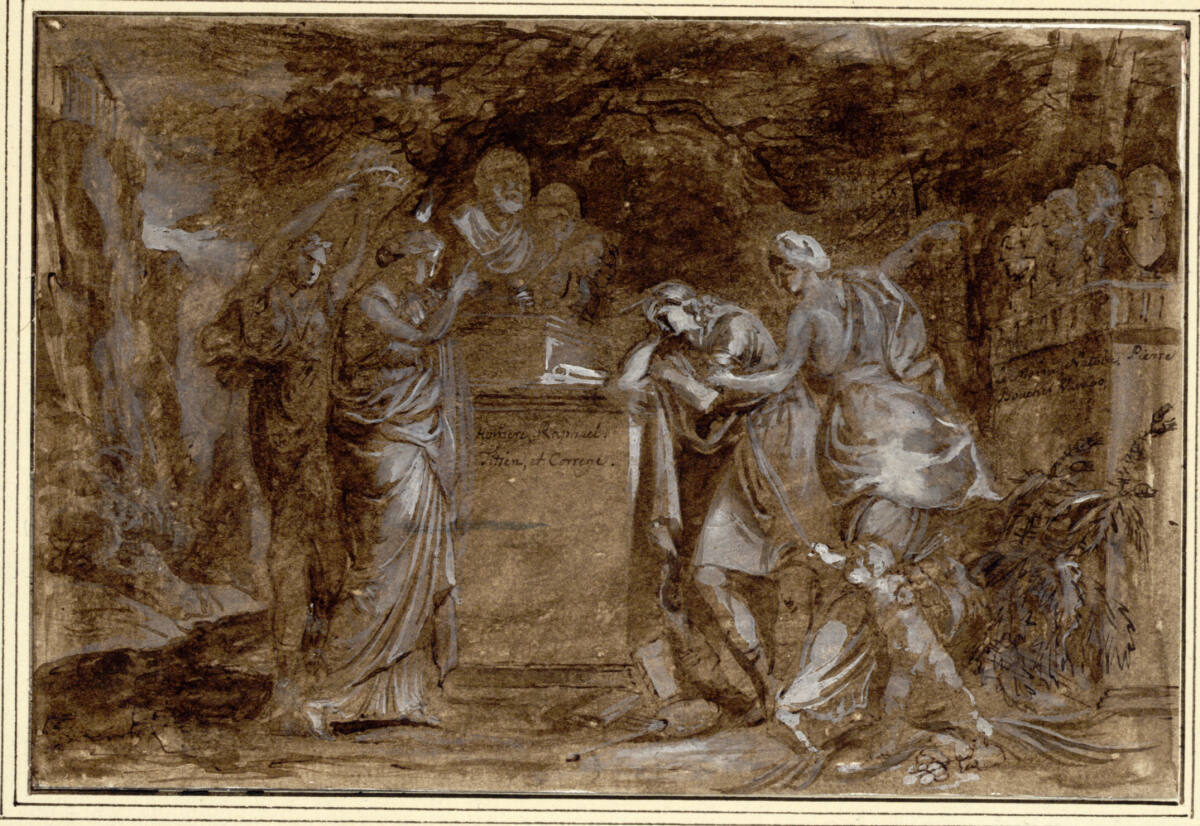 Allegorie auf den Ruhm von Homer, Raffael, Tizian und Corregio, Julien de Parme, 1780