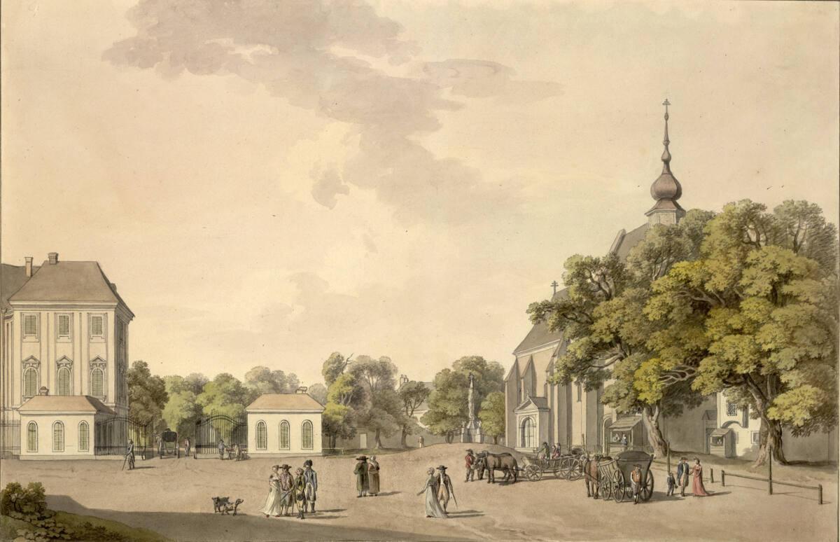 Johann Kniep, Ansicht von Hietzing mit Kirche, Inv. Nr.: 6881