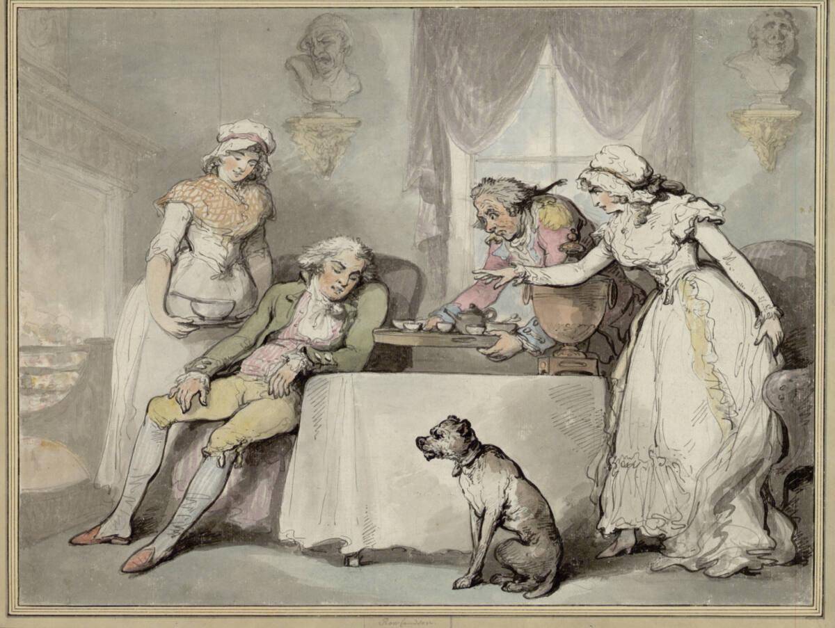 Thomas Rowlandson, Der betrunkene Gatte: Der Morgen danach, Inv. Nr.: 13032