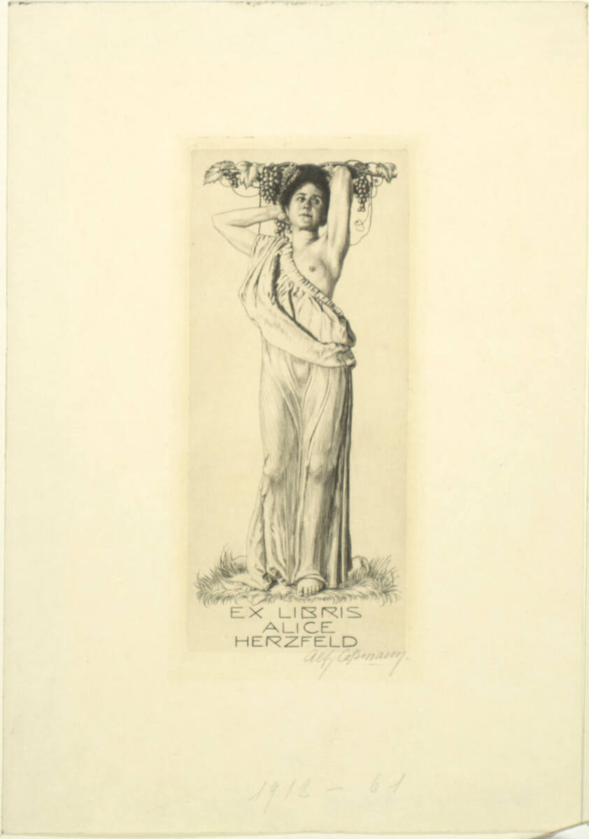 Ex libris Alice Herzfeld, Alfred Cossmann
