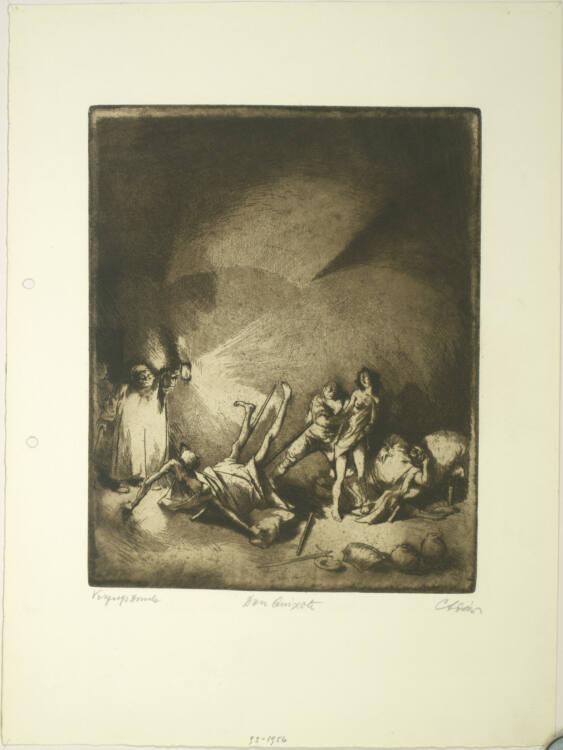 Erhard Amadeus-Dier, Don Quichote gerät in ein falsches Bett, Inv. Nr.: DG1956/93