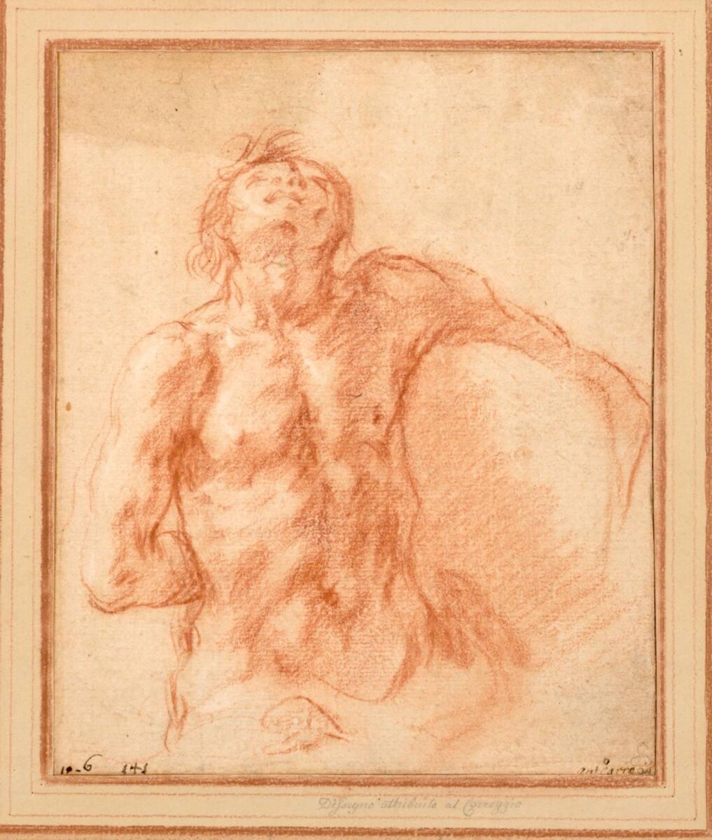 unbestimmtItalienisch, Männlicher Akt, Halbfigur mit abgewandtem, aufwärts gerichtetem Haupte (…