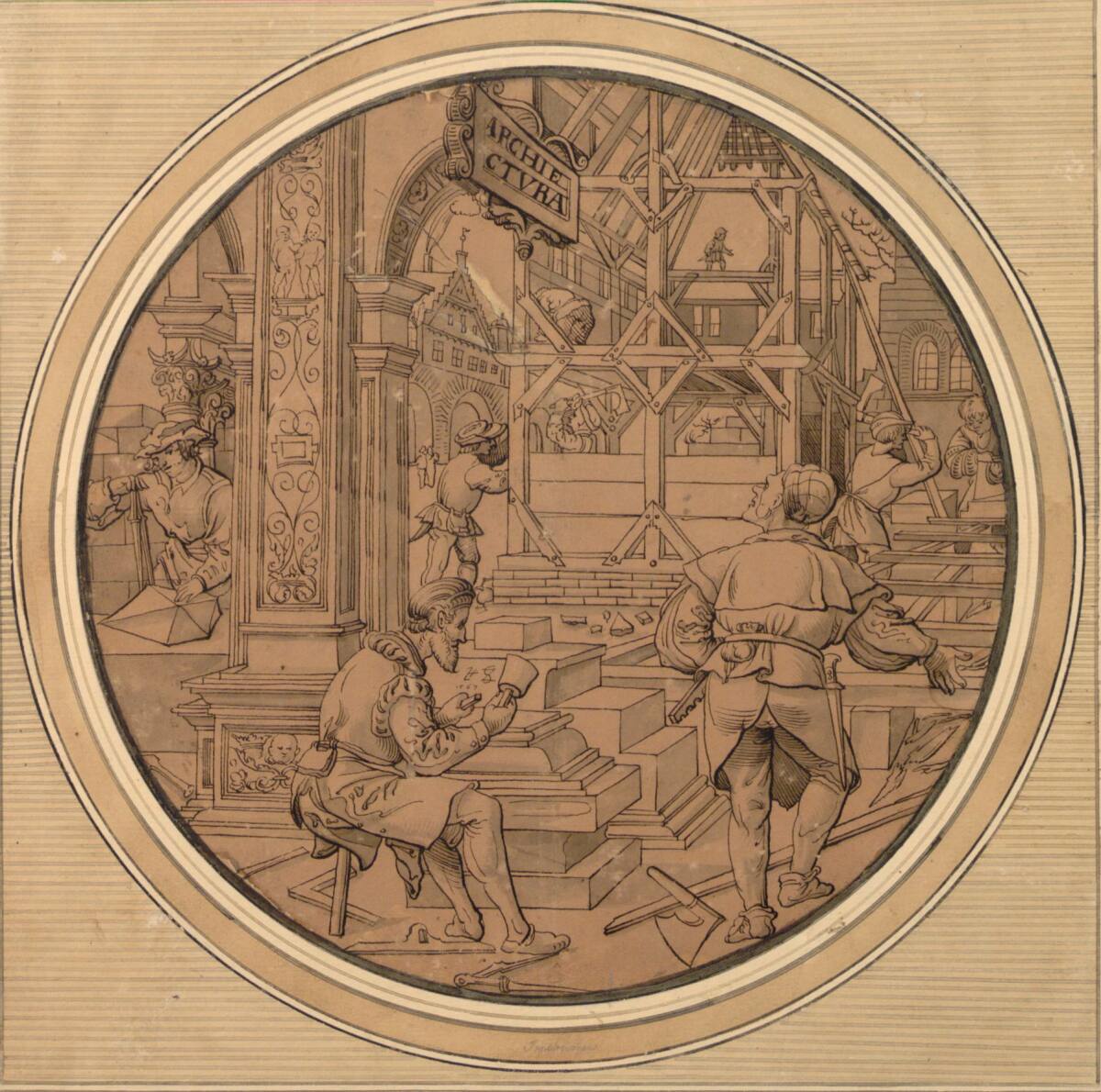 Baukunst (Architectura) (Scheibenriss), 1563