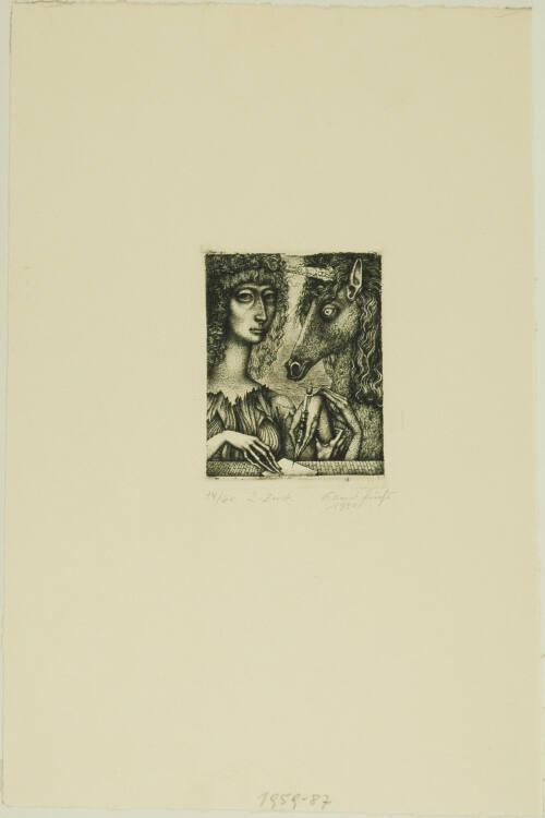 Ernst Fuchs, Der Künstler und das Einhorn, Inv. Nr.: DG1959/87
