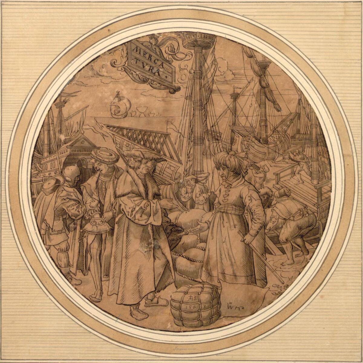 Kaufmannschaft (Mercatura) (Scheibenriss), 1563