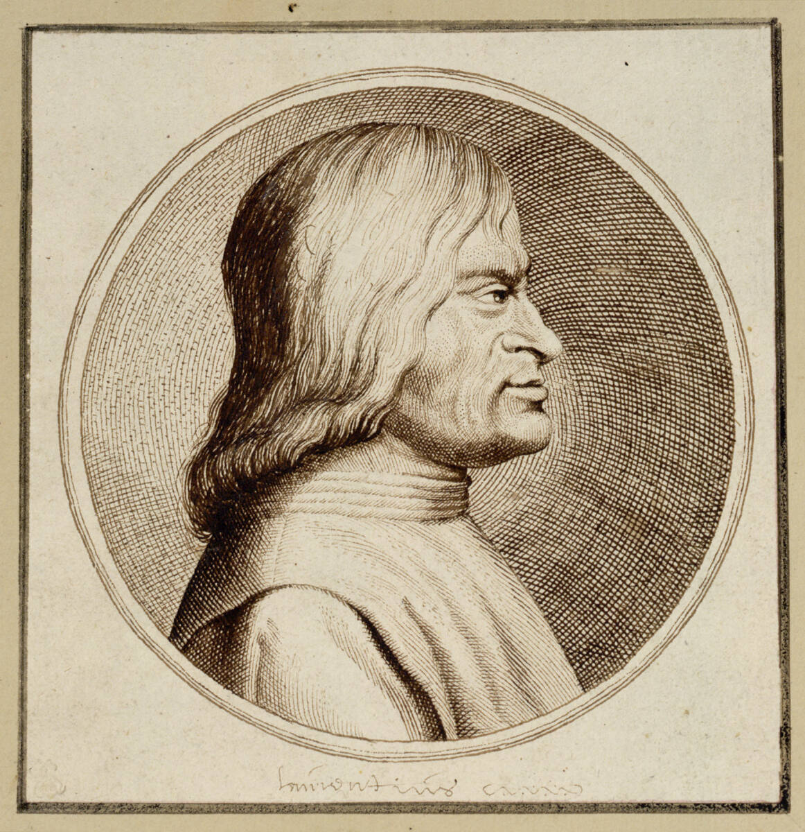 Lorenzo de Medici (Profilbildnis in Rundmedaillon; Stichvorlage), Lucas Vorsterman the Elder