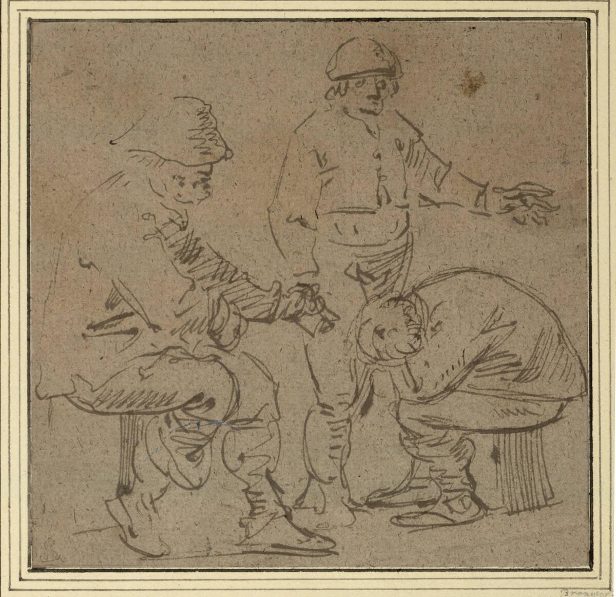 Anonym, Gruppe von drei Bauern, Inv. Nr.: 13330