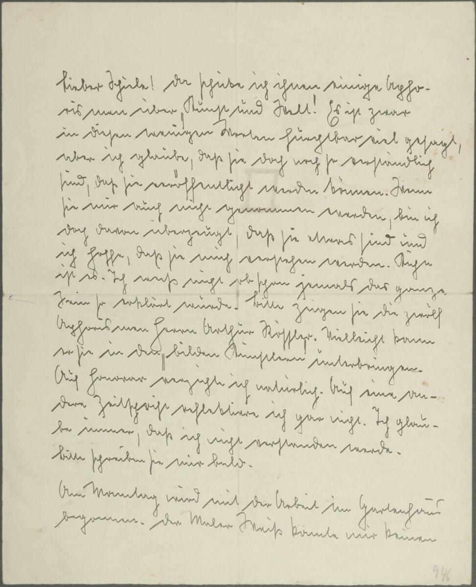 Brief von Willy Lidl an Egon Schiele nach dem 2. März 1911, Inv. Nr.: ESA946r
