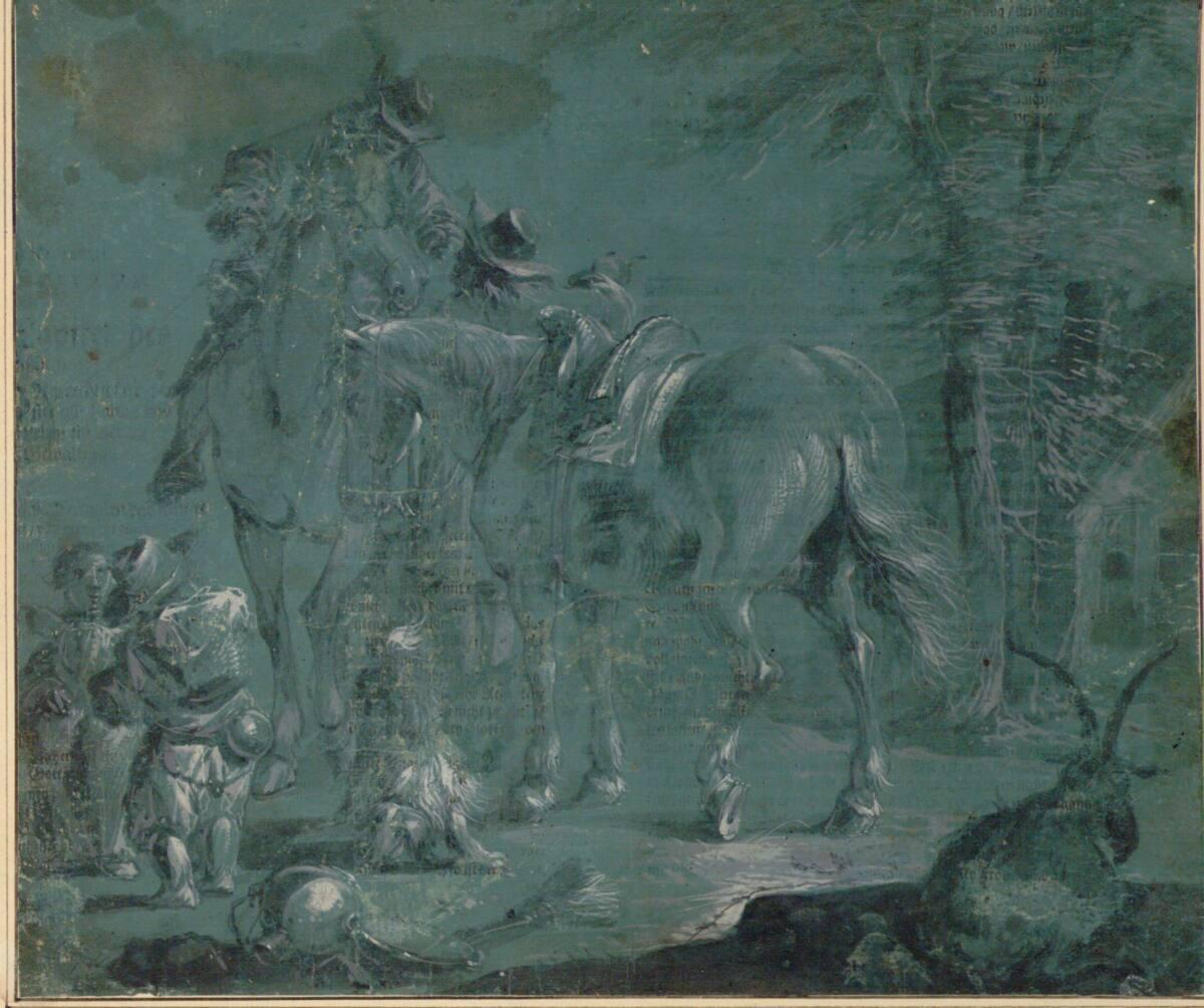 Johann Matthias Weyer, Zwei Reiter im Gespräch, Inv. Nr.: 13354