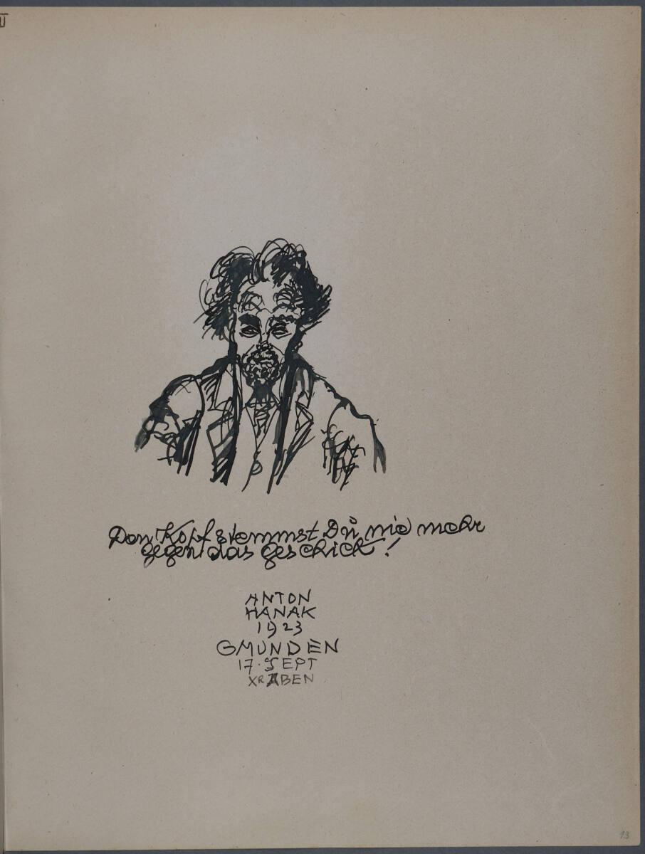 Anton Hanak, Eine Erholungsreise nach Gmunden, 1923: Den Kopf stemmst Du nie mehr gegen das Ges…