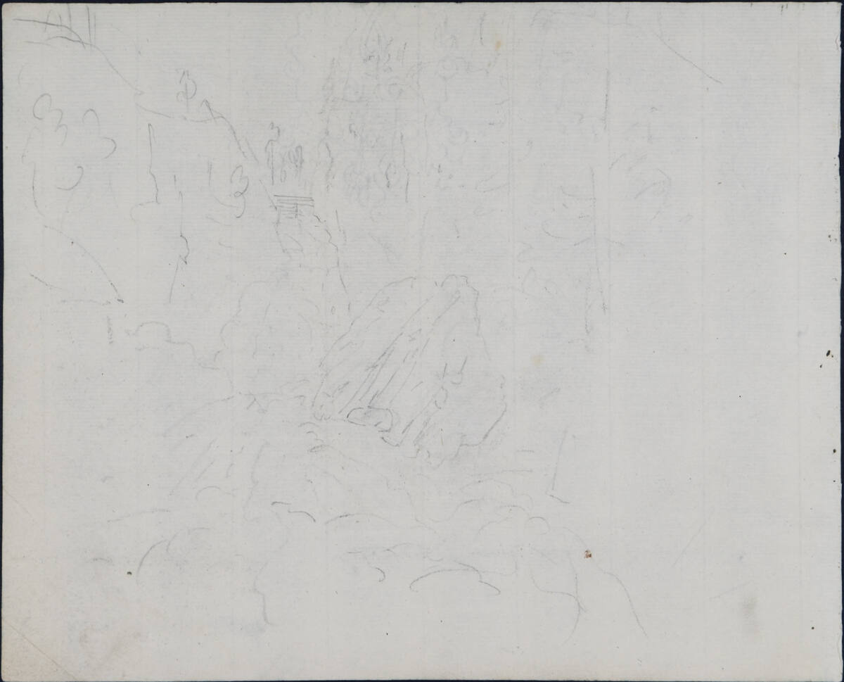 Grobe Landschaftsskizze, Carl Gauermann
