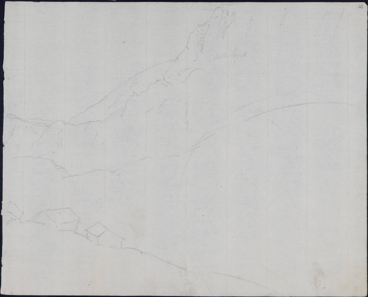 Grobe Landschaftsskizze, Carl Gauermann