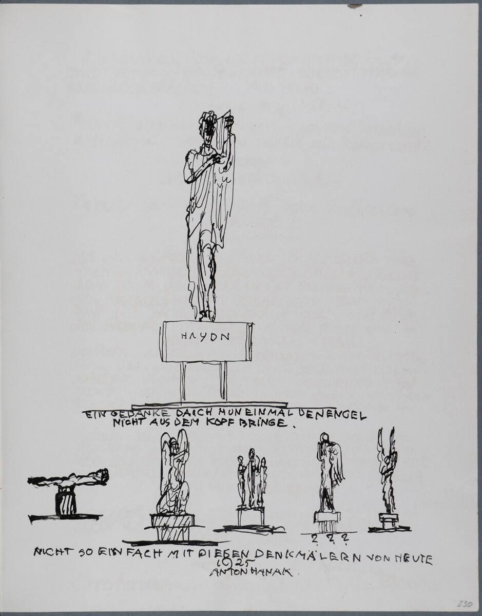 Anton Hanak, Eine Erholungsreise nach Gmunden, 1925: EIN GEDANKE DA ICH NUN EINMAL DEN ENGEL NI…
