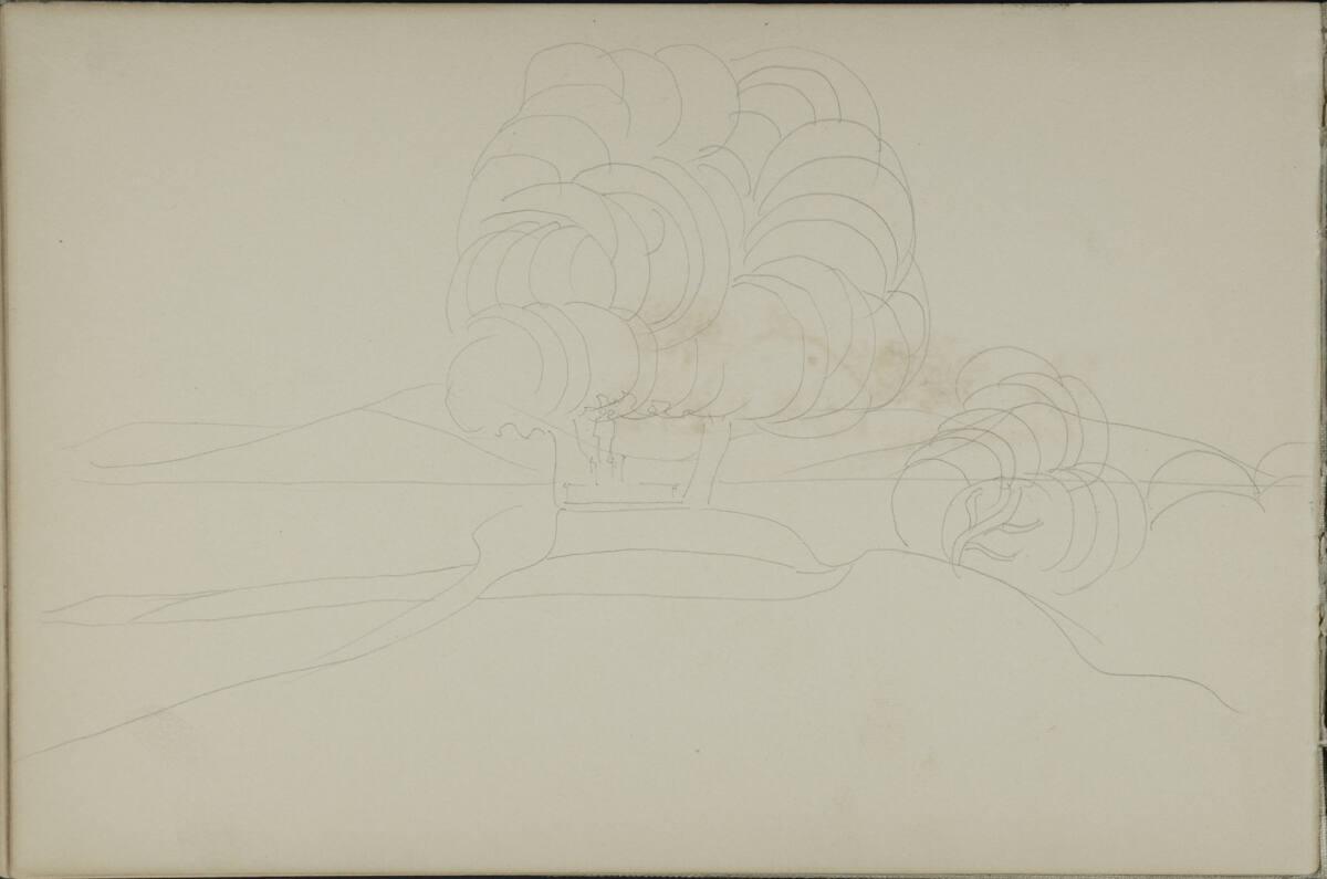 Leopold Bauer, Skizze einer Landschaft, Inv. Nr.: 41139/16v