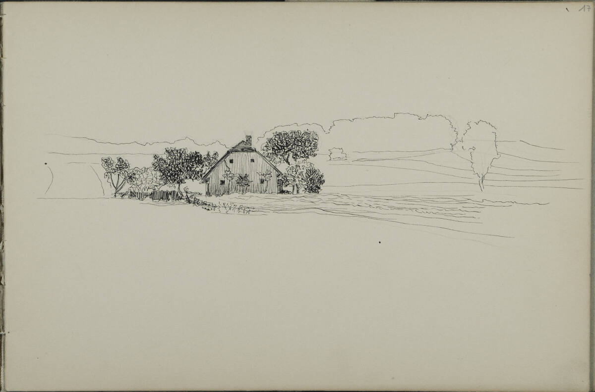 Skizze eines Bauernhauses, Leopold Bauer, 1899