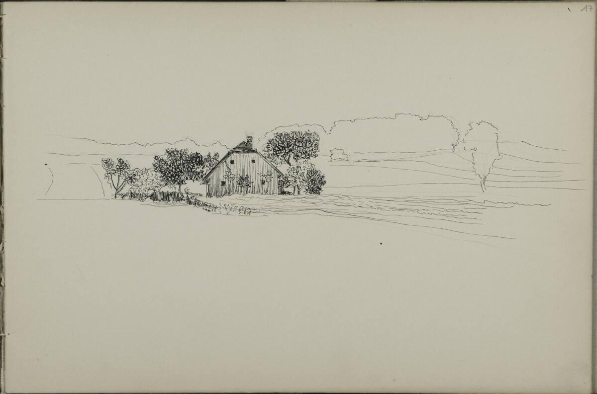 Leopold Bauer, Skizze eines Bauernhauses, Inv. Nr.: 41139/17r