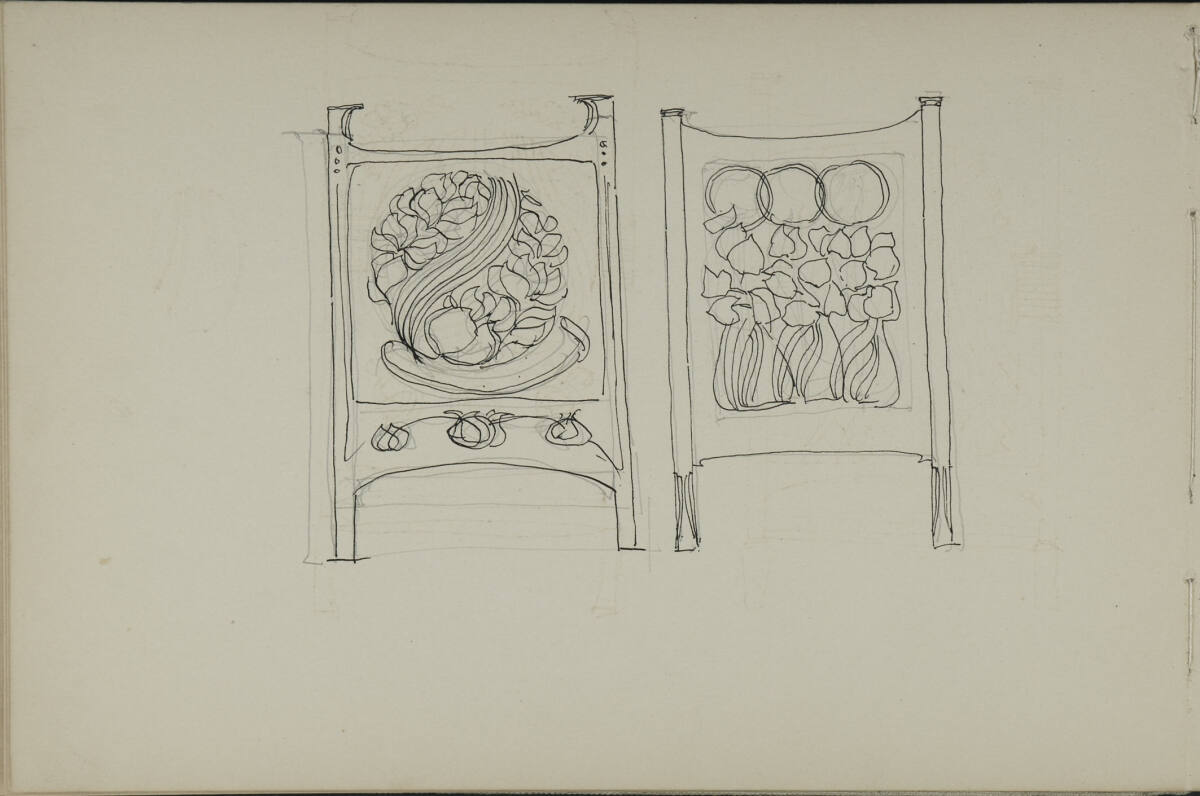 florale Ornamentstudien für Betten?, Leopold Bauer, 1899