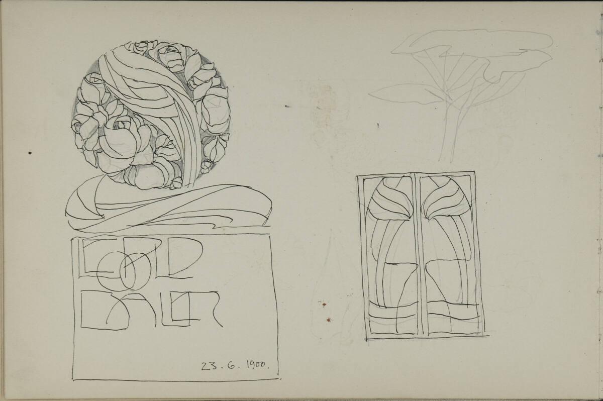 Leopold Bauer, Skizze für ein Exlibris "Leopold Bauer"?, Inv. Nr.: 41139/21v