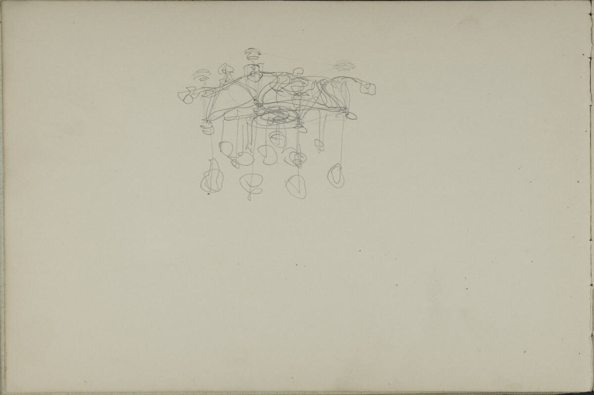 Skizze einer Lampe, Leopold Bauer, 1900