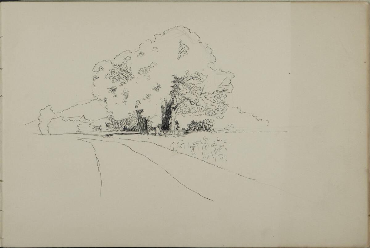 Leopold Bauer, Wegandacht unter Bäumen (kopfstehend), Inv. Nr.: 41139/42