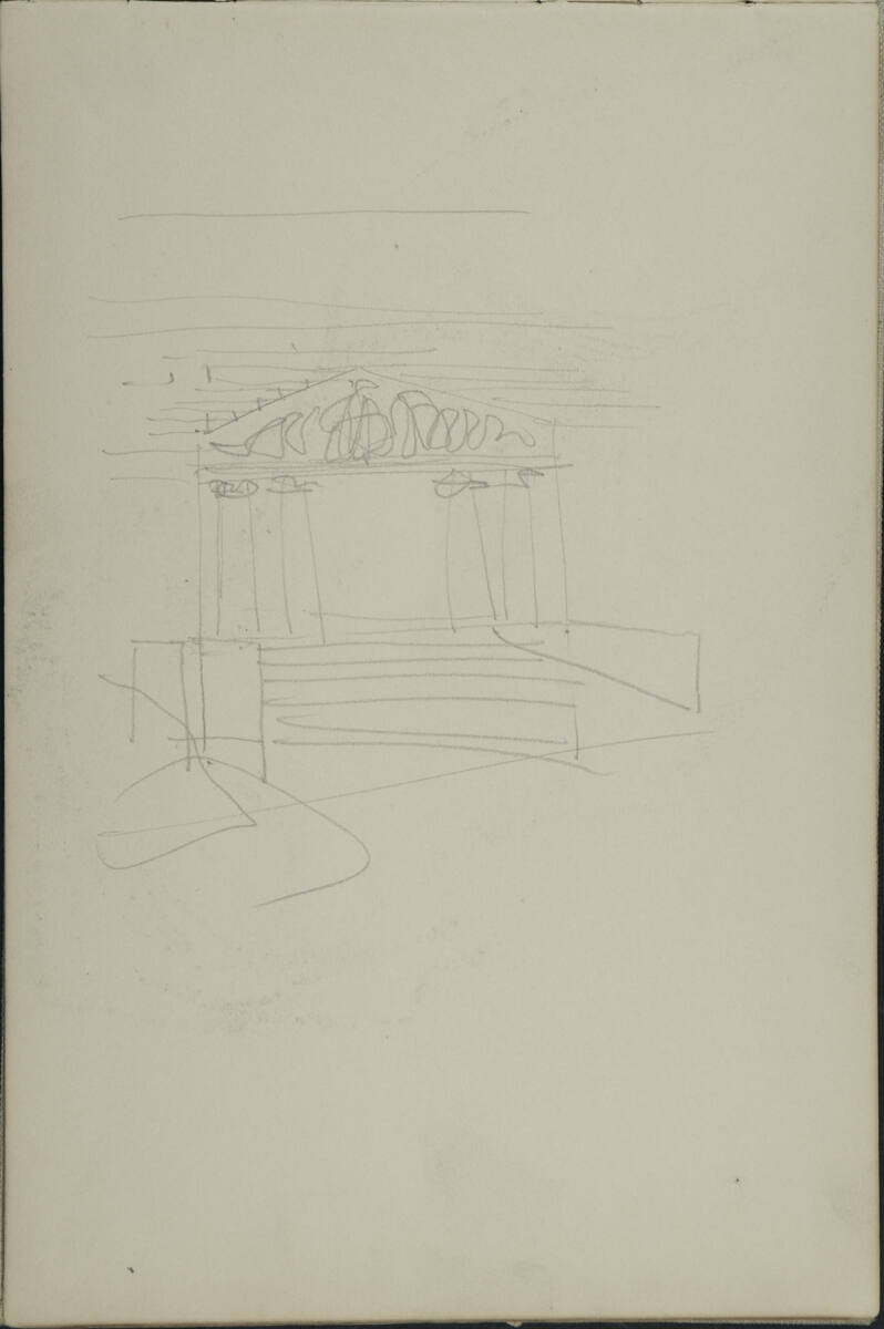 Skizze eines Tempels, Leopold Bauer, 1898