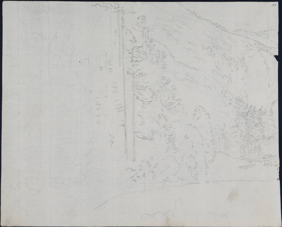 Landschaftsausschnitt (rechte Seite fehlt), Carl Gauermann