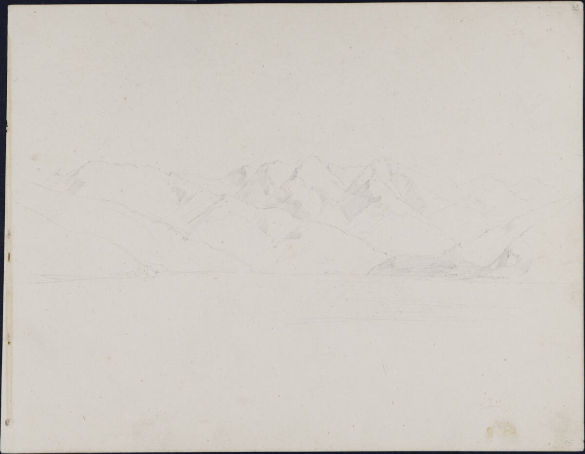 Bergkette am See, Carl Gauermann