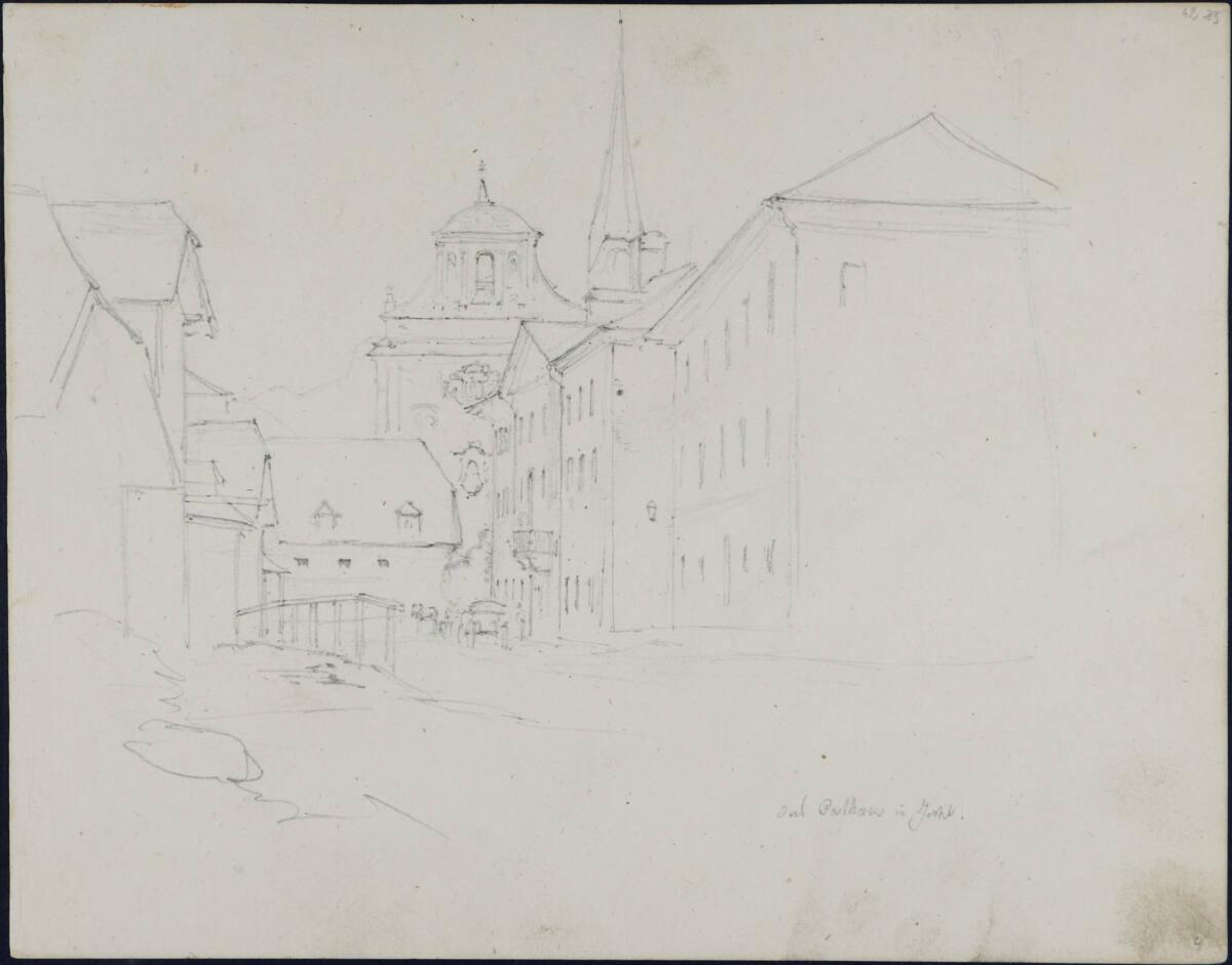 Carl Gauermann, Das Rathaus in Bad Ischl, Inv. Nr.: 42762/42
