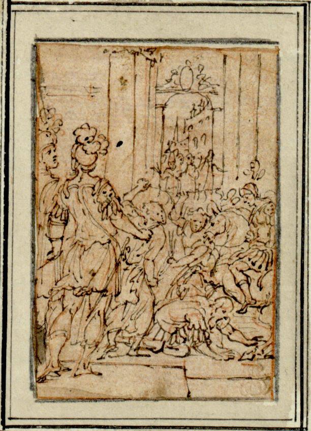 Geißelung eines Mannes in einem Tempel, Inv. Nr.: 13472