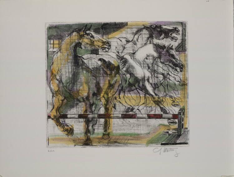 Fritz Martinz, Pferde vor dem Hindernis, Inv. Nr.: DG1990/294
