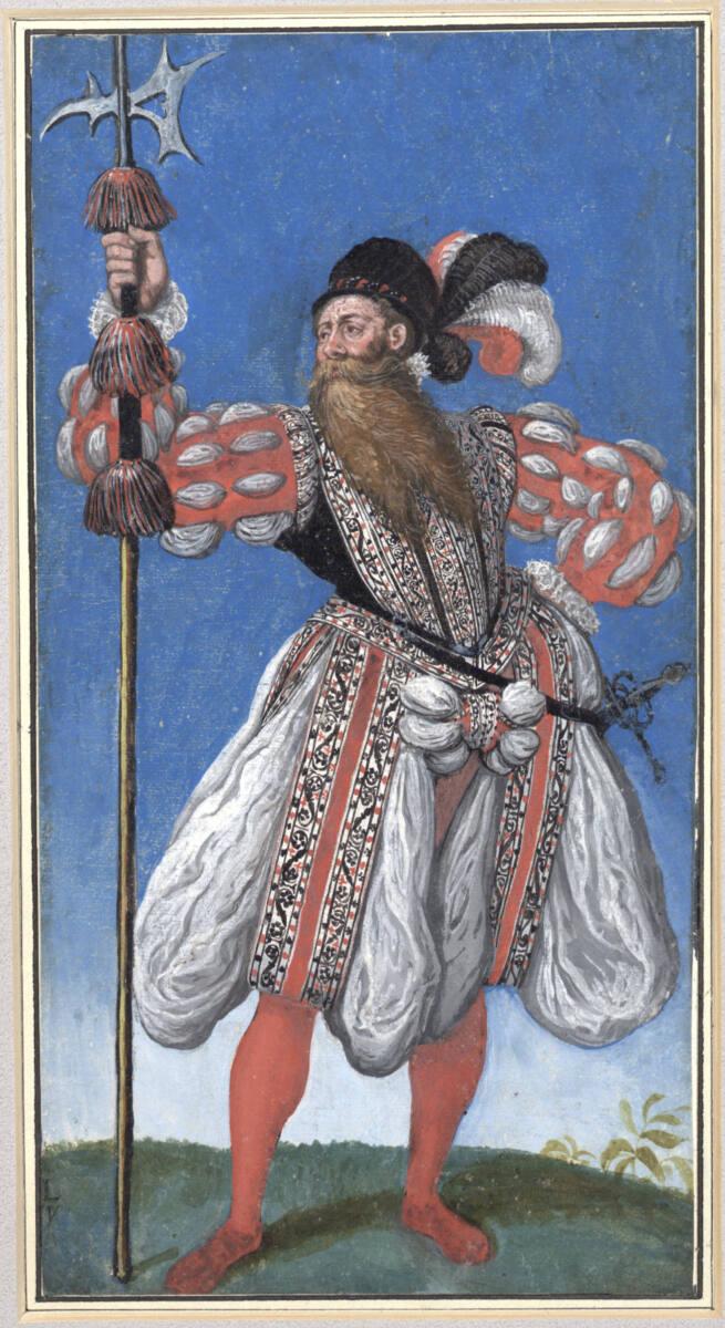 Lucas van Valckenborch der Ältere, Trabant mit langem Bart, Inv. Nr.: 13580