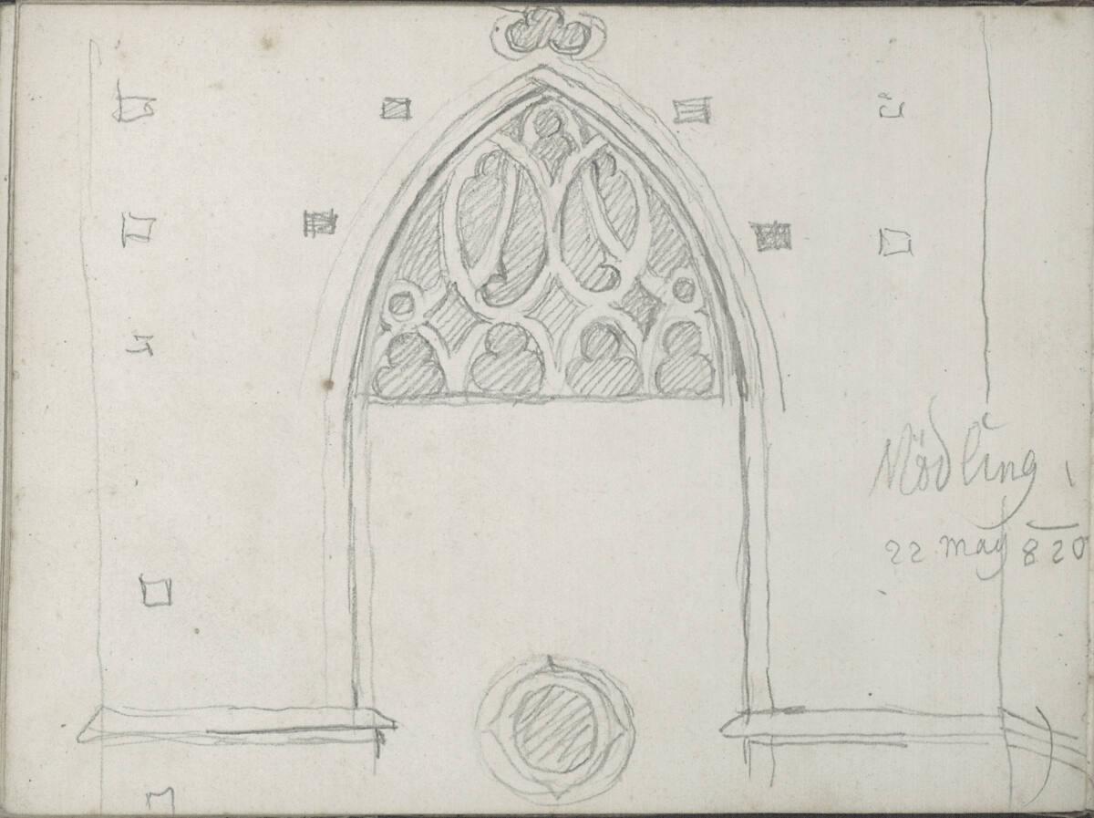 Blasius Höfel, Detail eines Spitzbogenfensters der Othmarkirche (?) in Mödling, Inv. Nr.: 35114…