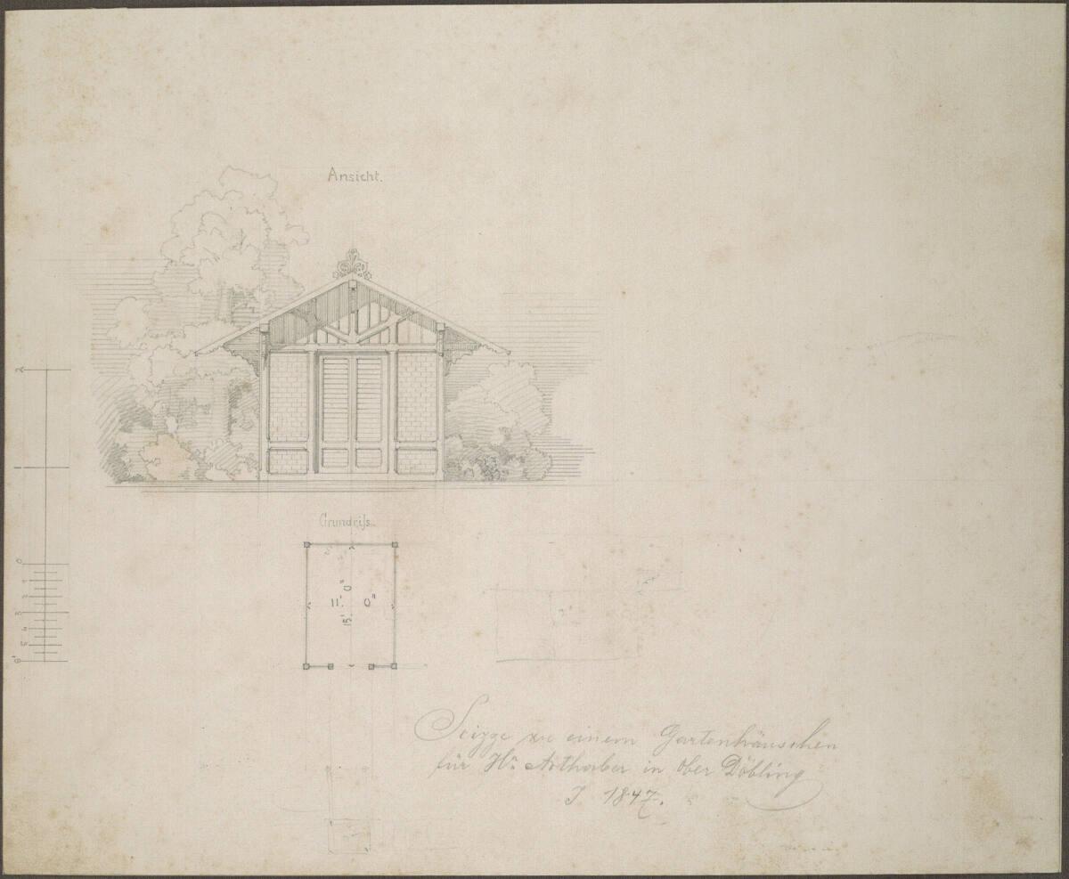 Johann Julius Romano von Ringe, August Schwendenwein von Lanauberg, Entwurf eines Gartenhäusche…