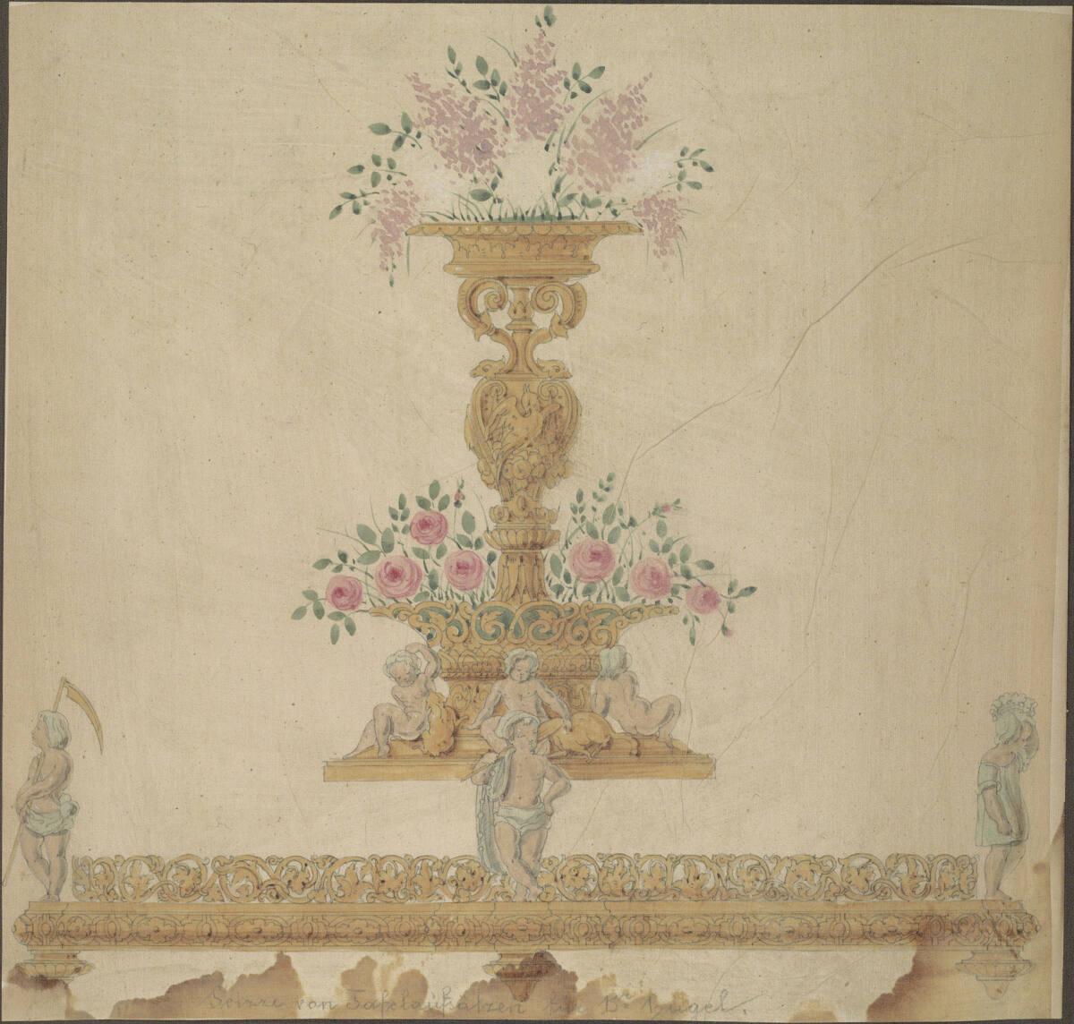 Johann Julius Romano von Ringe, August Schwendenwein von Lanauberg, Entwurf zu Tafelaufsätzen f…