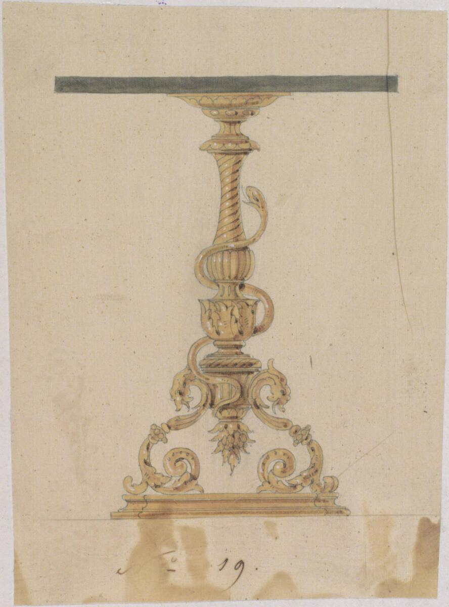 August Schwendenwein von Lanauberg, Johann Julius Romano von Ringe, Entwurf für einen Tisch, In…