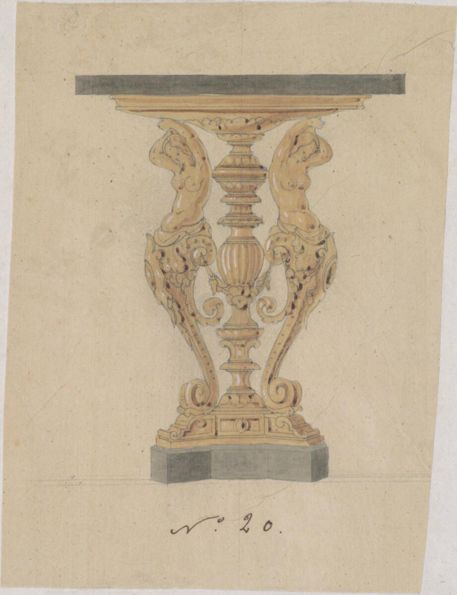 August Schwendenwein von Lanauberg, Johann Julius Romano von Ringe, Entwurf für einen Tisch, In…