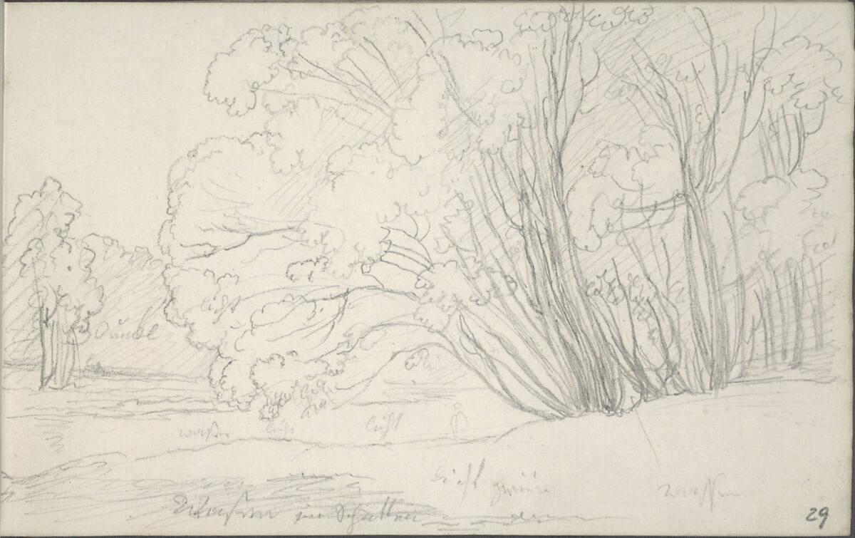 Blasius Höfel, Flusslandschaft (mit Farbangaben), Inv. Nr.: 35116/29r