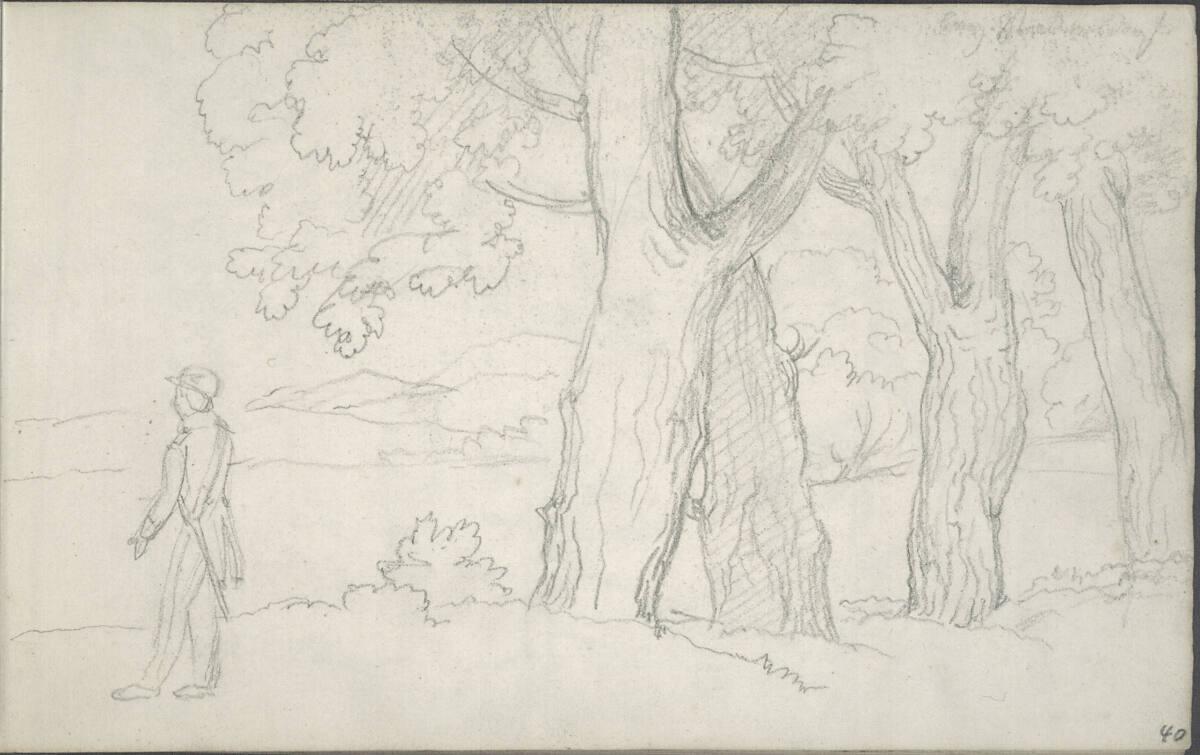 Blasius Höfel, Spaziergänger in Landschaft, Inv. Nr.: 35116/40r