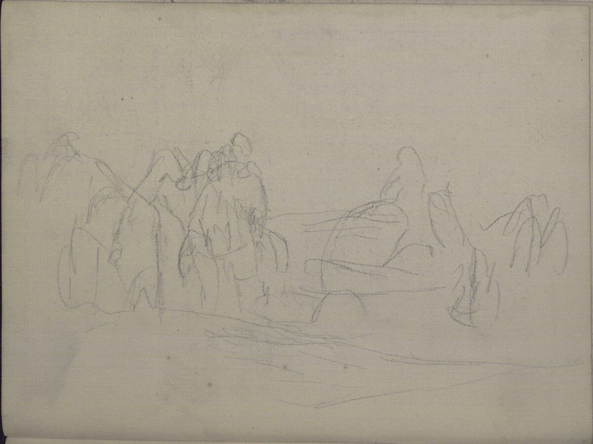 Skizze von einem Fuhrwerk (?), Teutwart Schmitson, 1858–1863