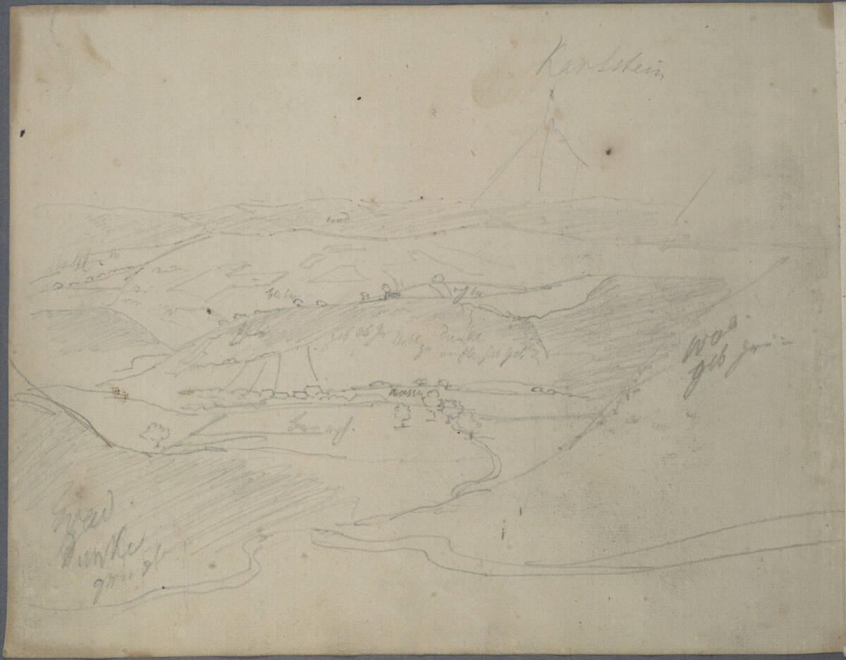 Joseph Holzer, Skizze der Landschaft vor Karlstein an der Thaya, Inv. Nr.: 25932/2