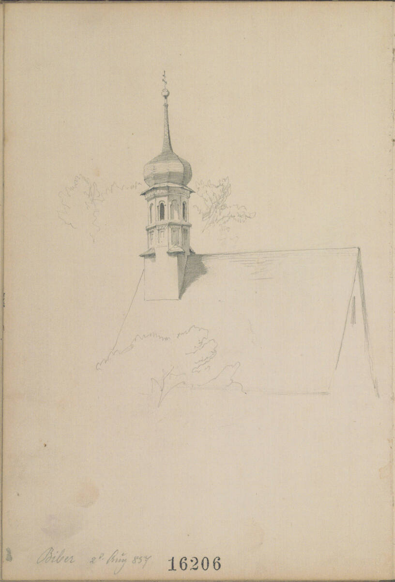 Magdalenenkirche auf der Biber (?), Anton Hansch, 1857-06-02