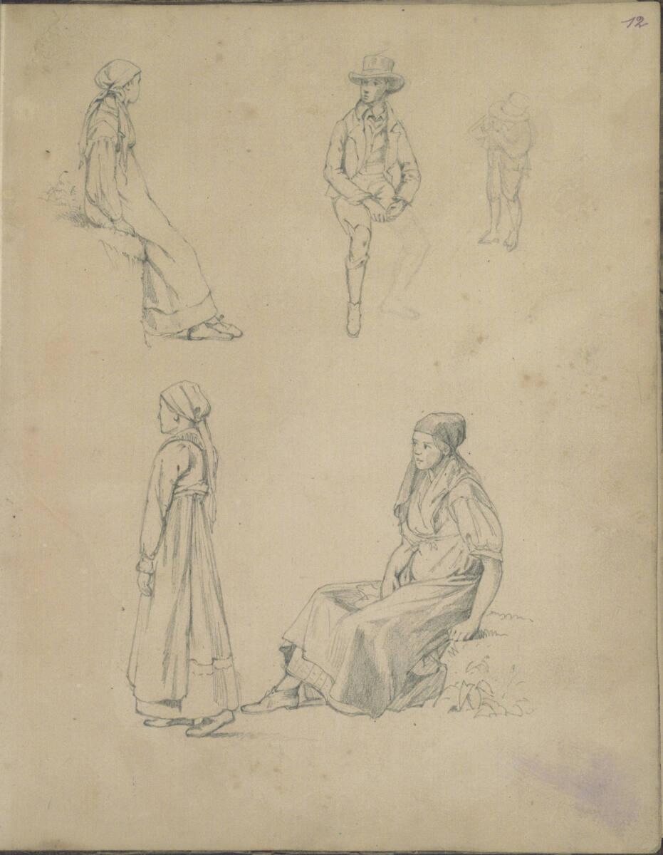 Anton Hansch, Personenstudien in verschiedenen Trachten, Inv. Nr.: 16225